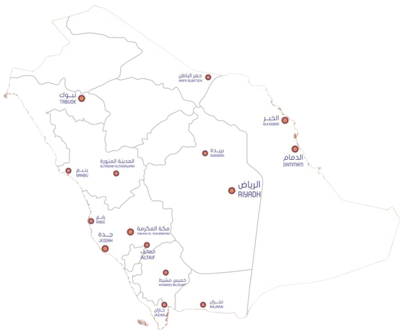 خريطة المملكة العربية السعودية